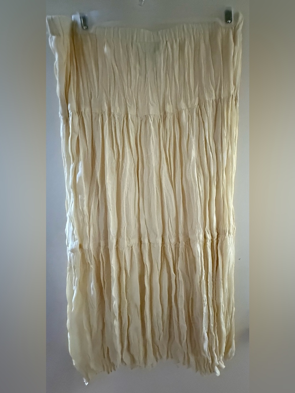 Cream Tiered Maxi Skirt - Lightweight Style - Picture 3 of 3